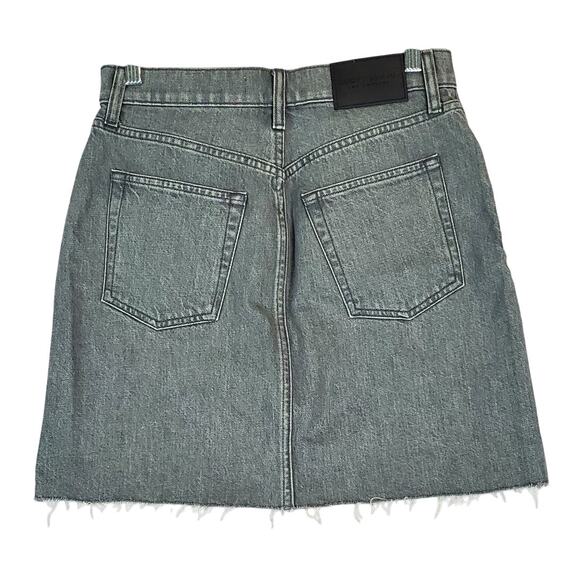 Lucky Brand Denim Mini Skirt Size 4 Gray High Rise Jean Frayed Raw Hem Festival - Picture 2 of 12
